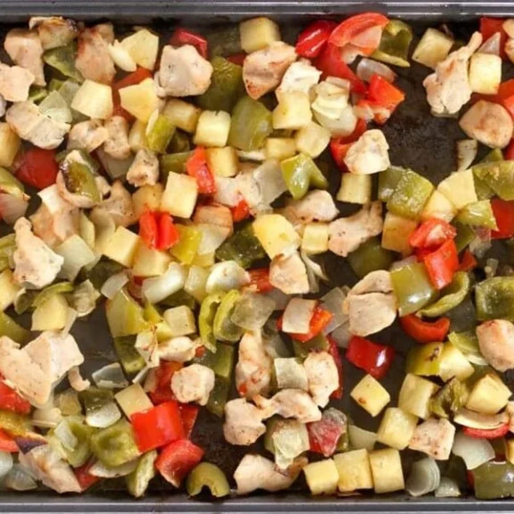 Baked Chicken Peppers and Onions