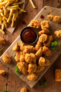 Nuggets de poulet maison panés et prêts à être cuits au four