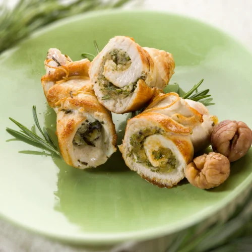 Roulés de poulet farcis au fromage Boursin facile