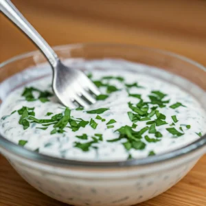 combinez le yaourt, l'huile d'olive, l'ail haché, l'origan, le sel et un peu de poivre fraîchement moulu dans un bol. Utilisez une râpe à fromage à petits trous ou un zesteur pour râper la fine couche de zeste jaune du citron dans le bol. Ajoutez également le jus de la moitié du citron (environ 1-2 cuil. à soupe).