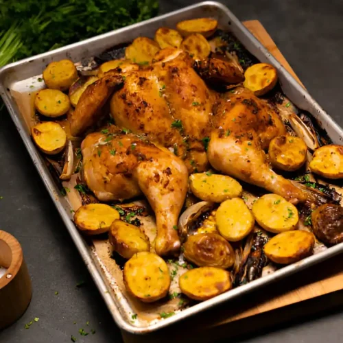 recette Poulet rôti aux légumes facile
