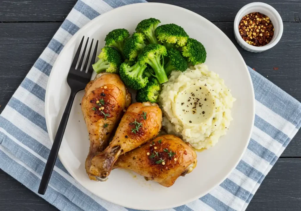 ingrédients pour recette pilons de poulet au four : pilons, huile, paprika, ail en poudre et épices