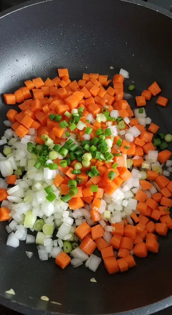 riz frit au poulet et legumes