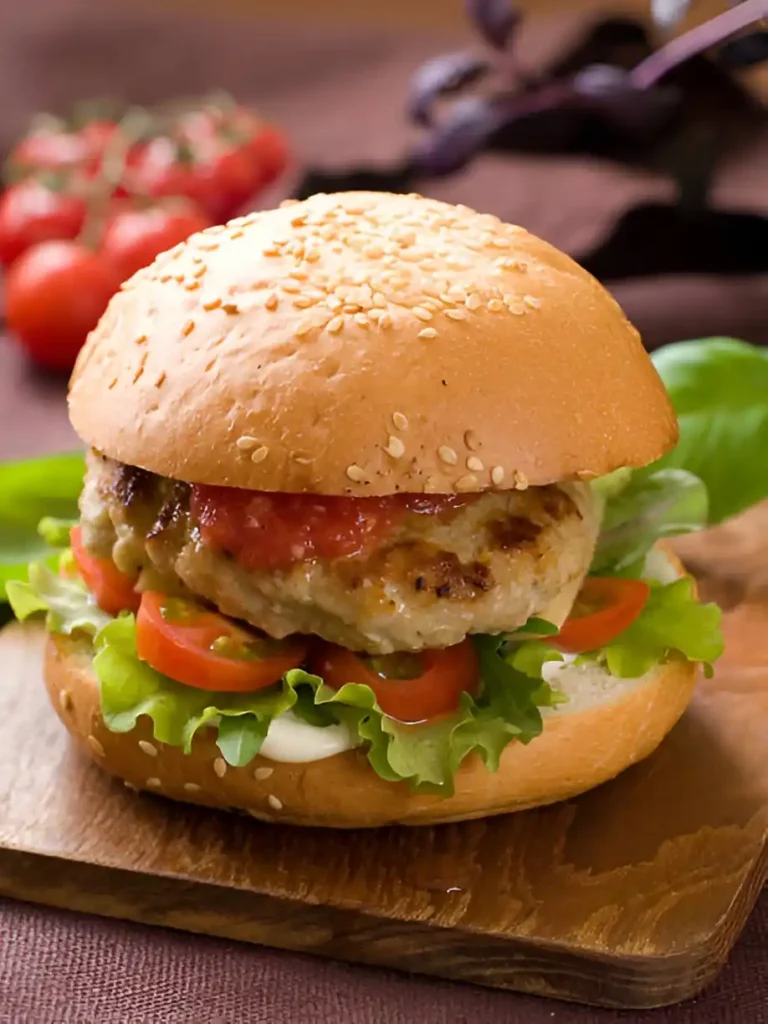 Gros plan d'un délicieux sandwich au poulet