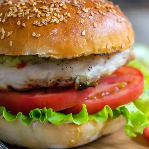 Un savoureux sandwich au poulet, avec tomate et laitue