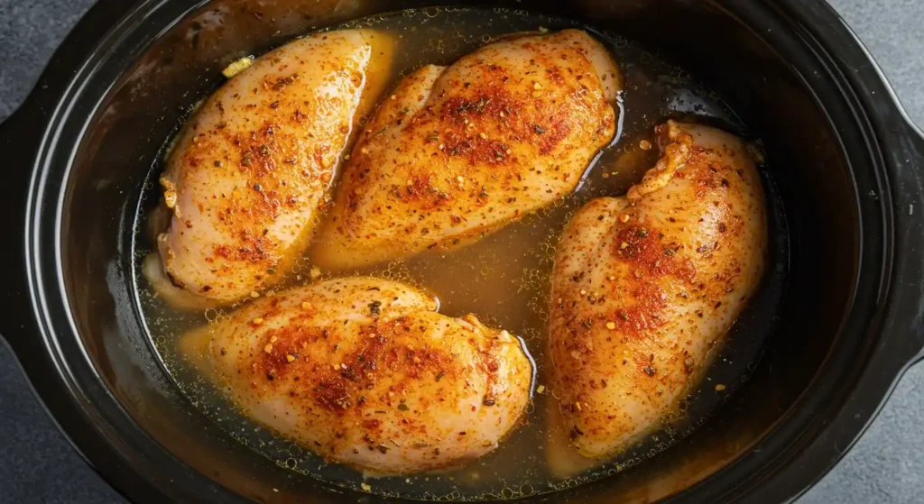 Poitrines de poulet assaisonnées à la mijoteuse
