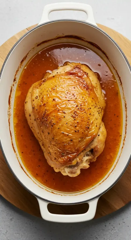 cuisse de dinde au four dorée et croustillante après cuisson à 190°C