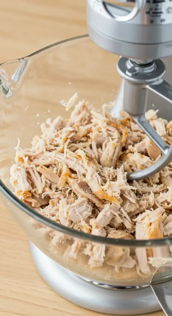 poulet effiloché cuit en mijoteuse avec sauce et épices
