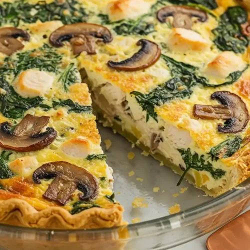 quiche au poulet et aux champignons