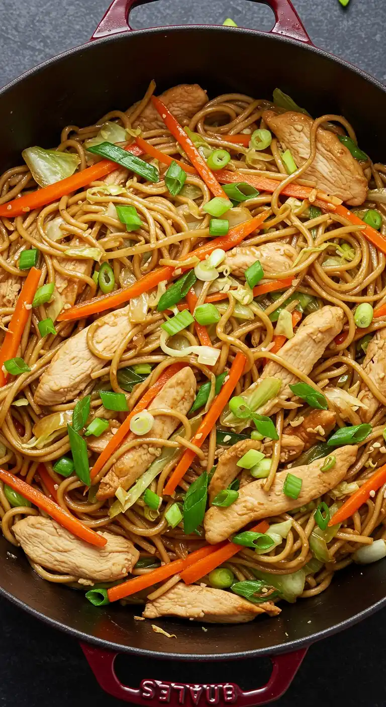 chow mein au poulet