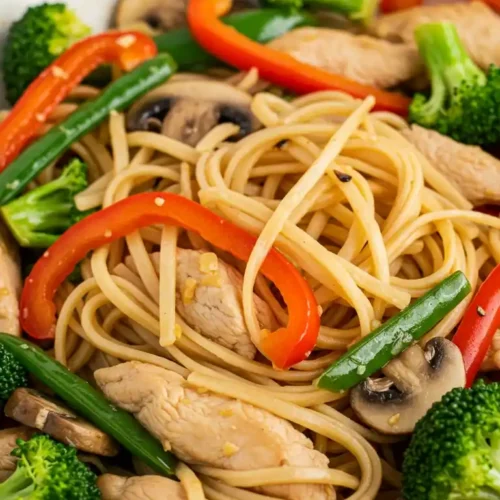 nouilles sautées au poulet​