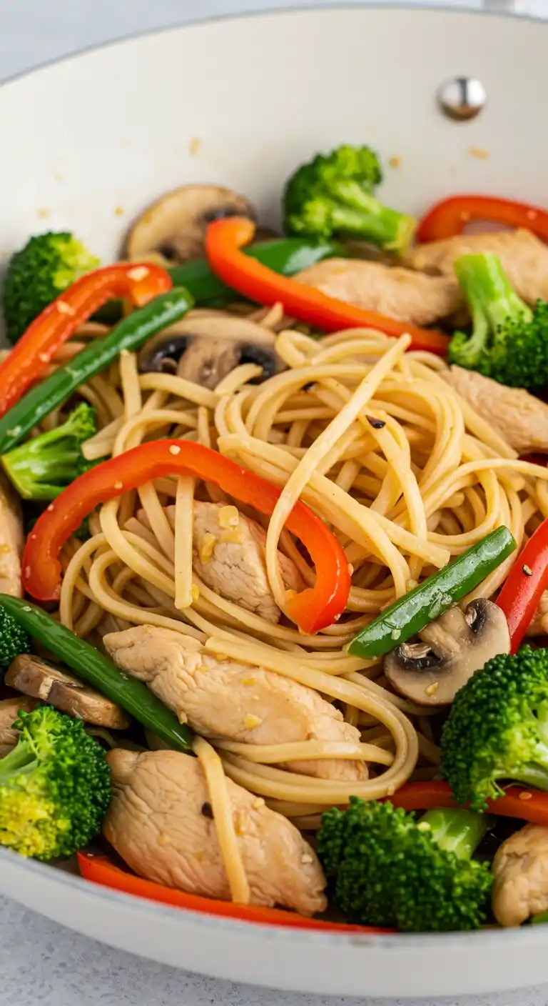 nouilles sautées au poulet​