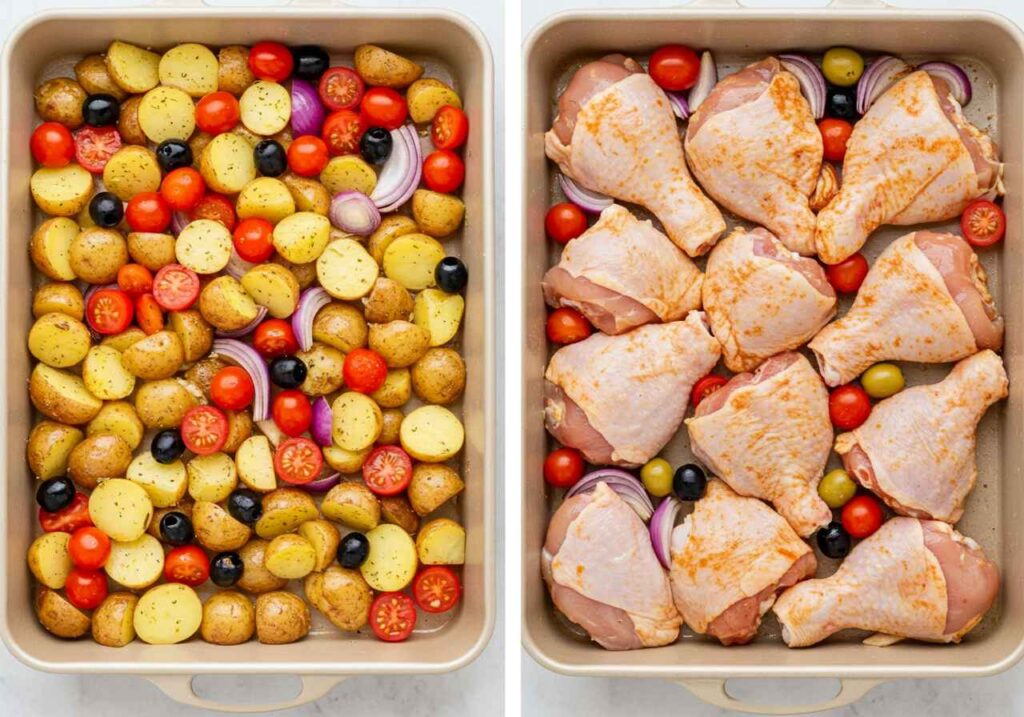 poulet aux legumes rotis