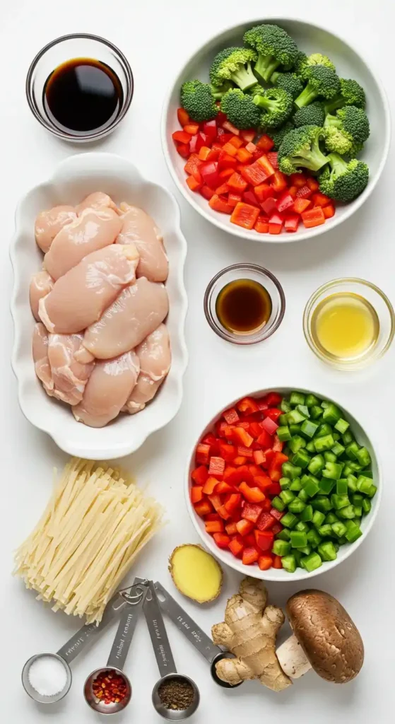 recette des nouilles sautees au poulet