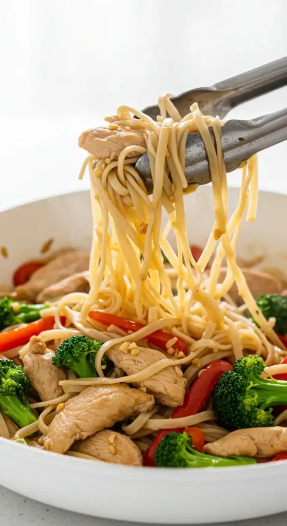 recette nouille saute au poulet​