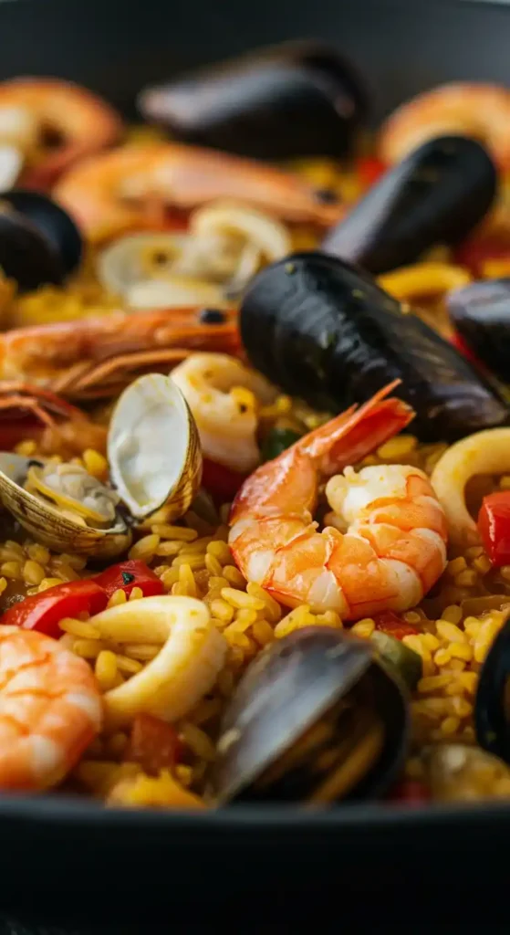 paella au poulet et fruits de mer